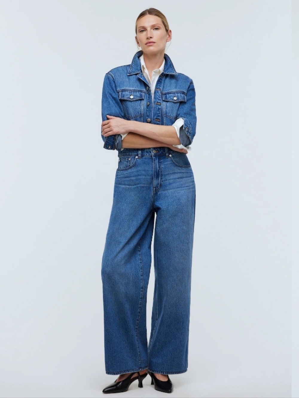 Madewell Denim Wide Leg Jumpsuit Utility Coverall Farm Girl Cottage Festival